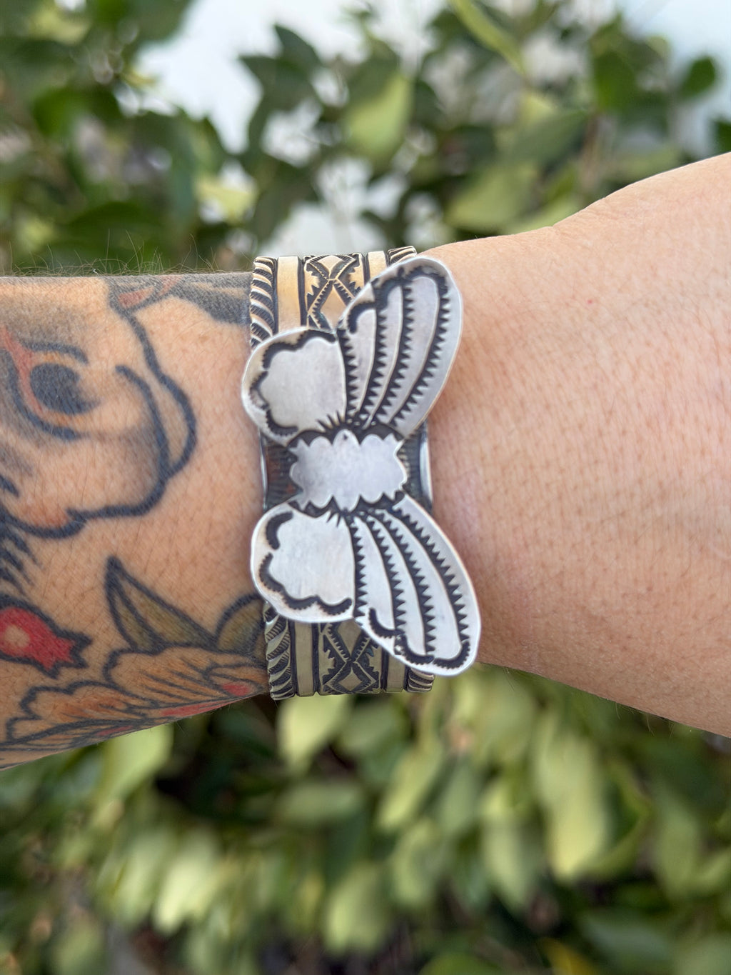 Silver butterfly cuff