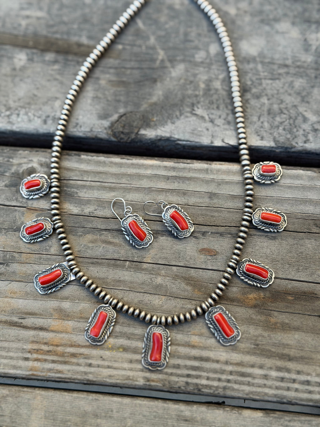 Red coral necklace