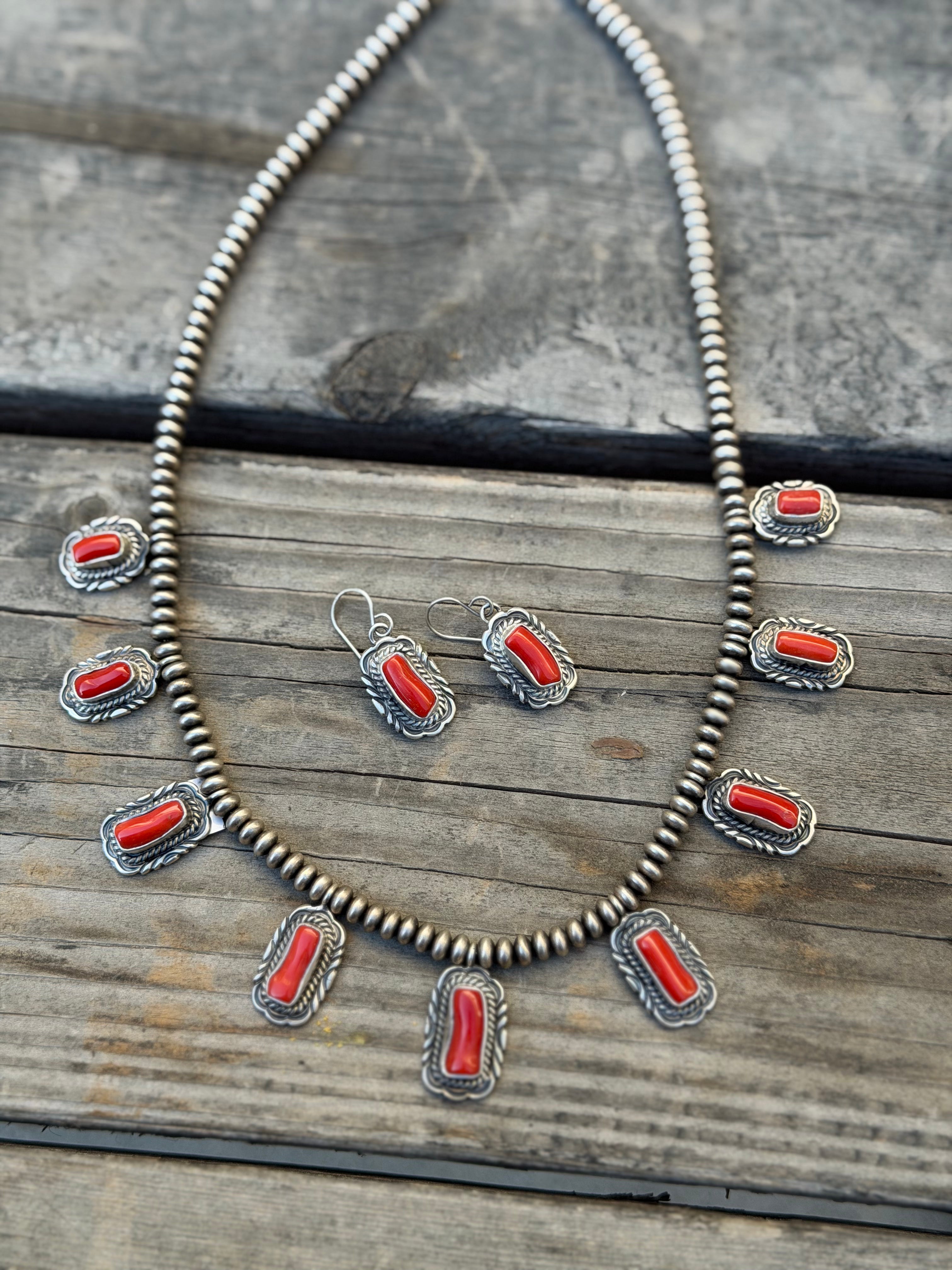 Red coral necklace