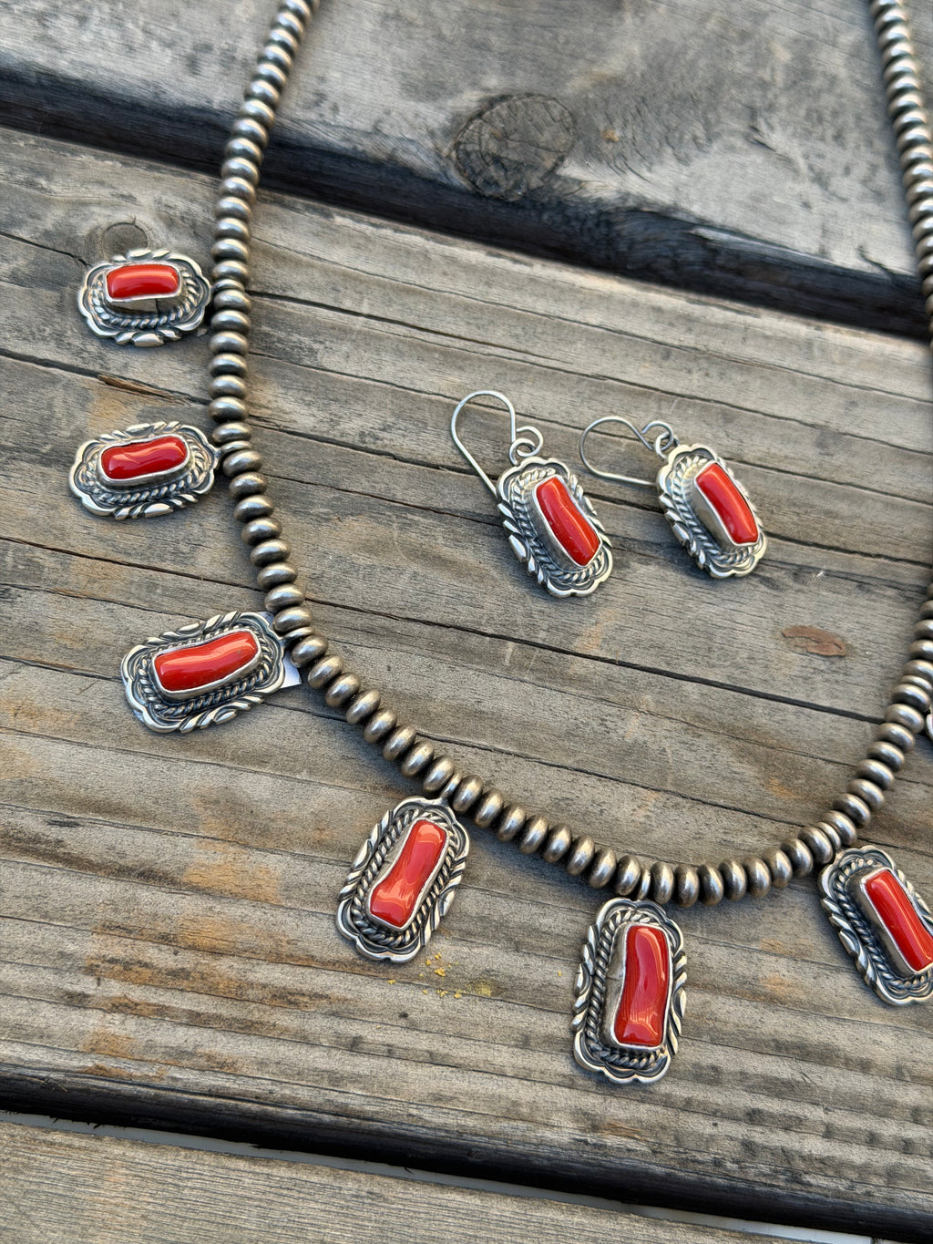 Red coral necklace
