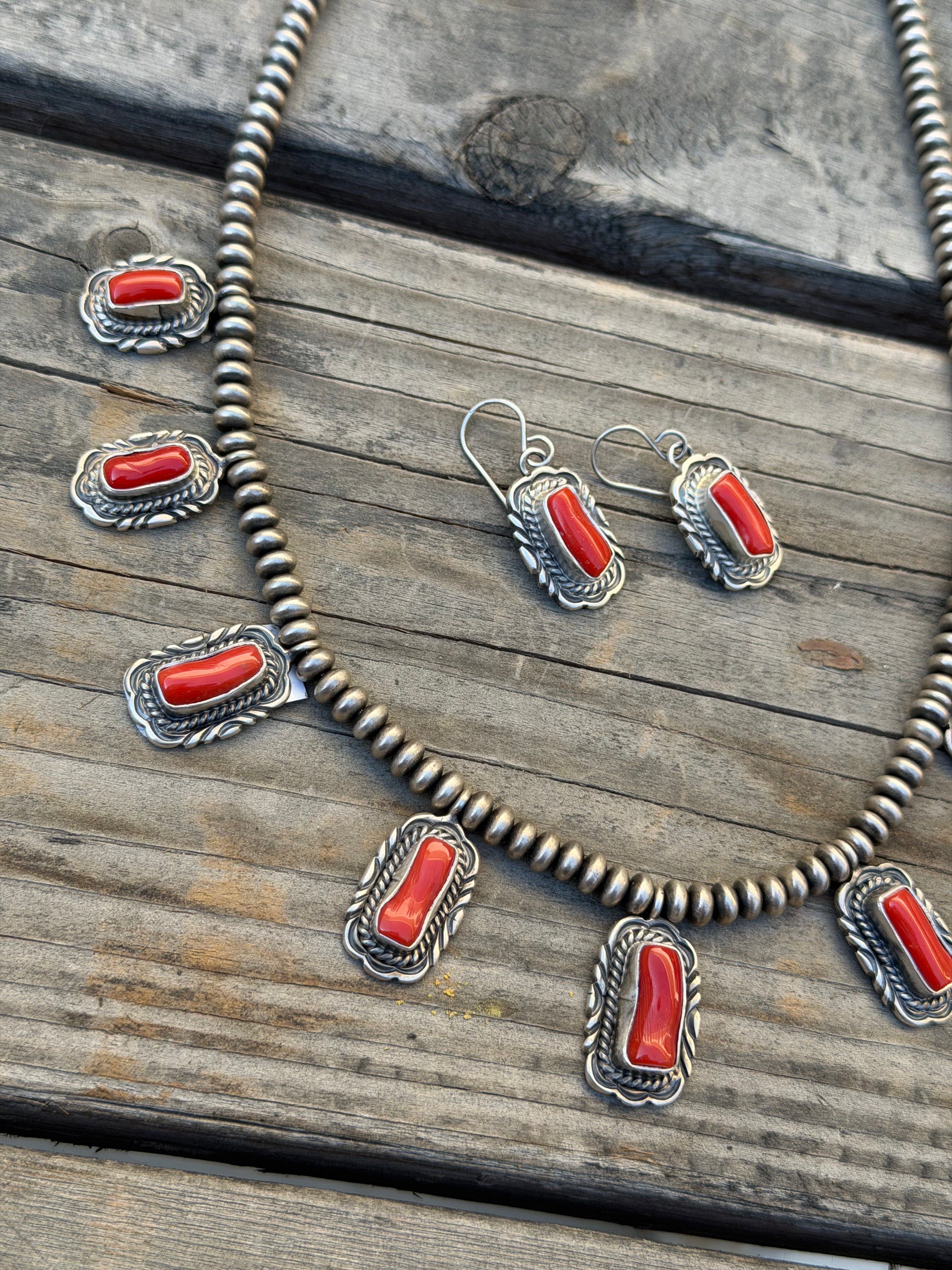 Red coral necklace