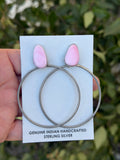 Pink conch hoops