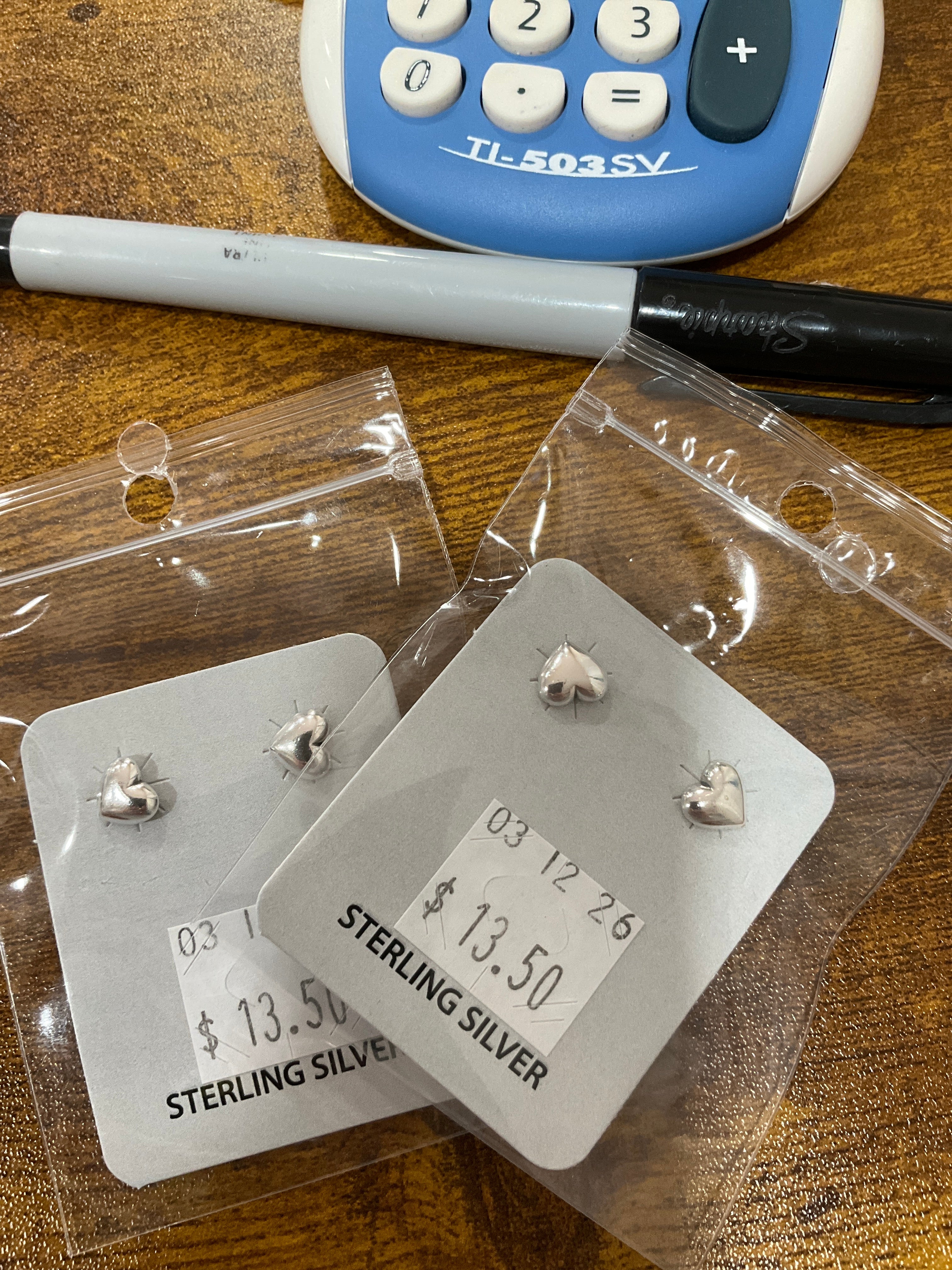 Heart studs
