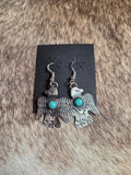 Thunderbird turquoise dangle earrings