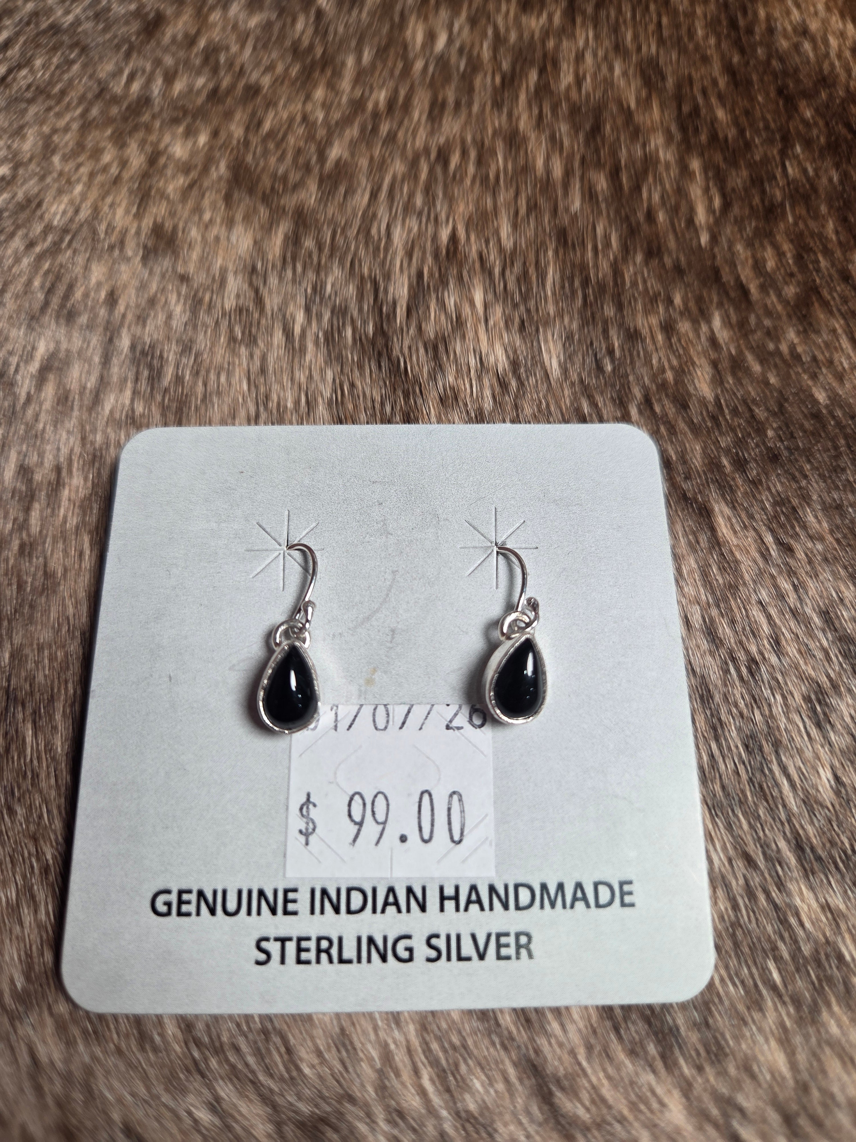 Black onyx dangle earrings