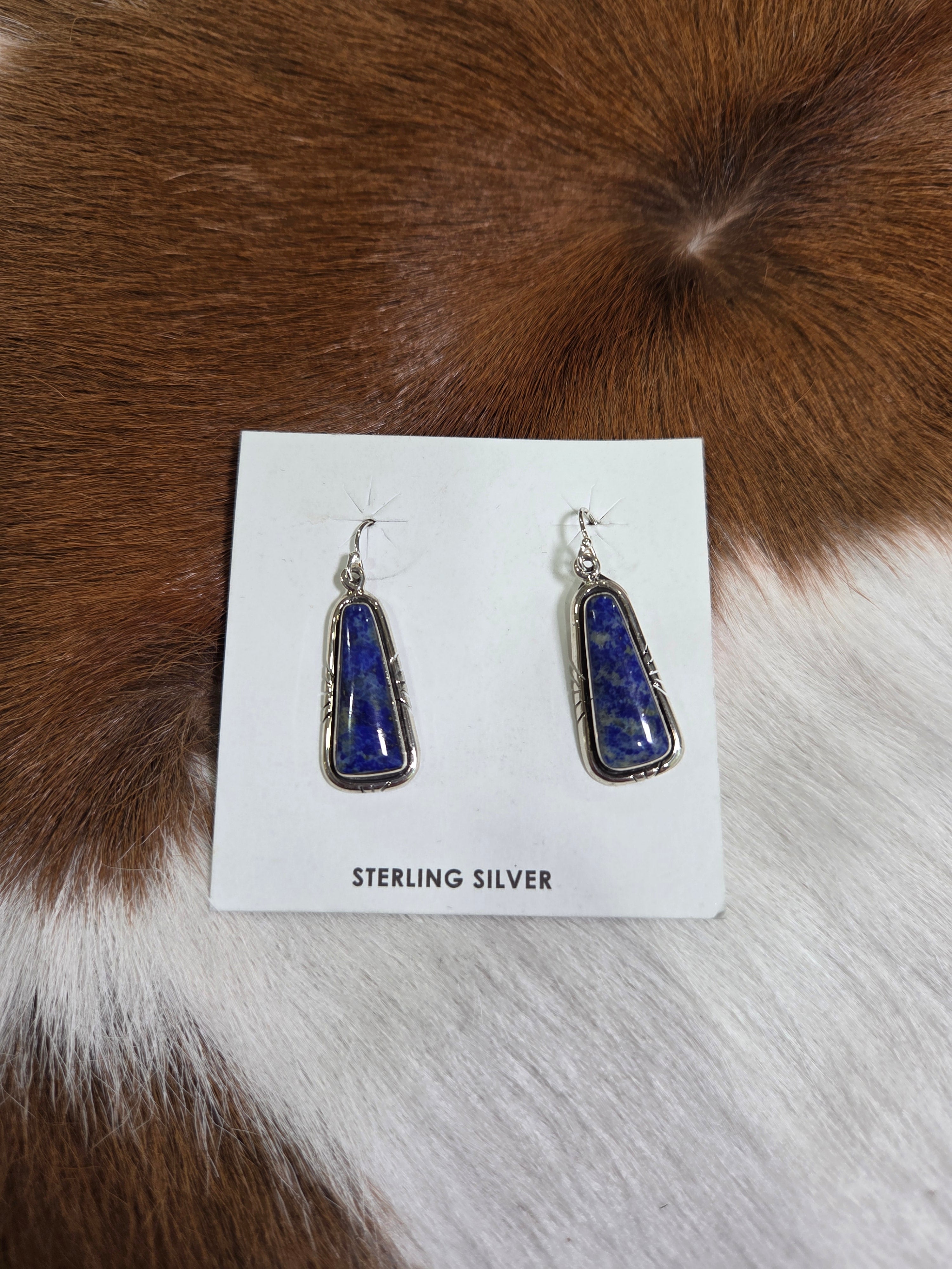 Blue lapis dangle earrings