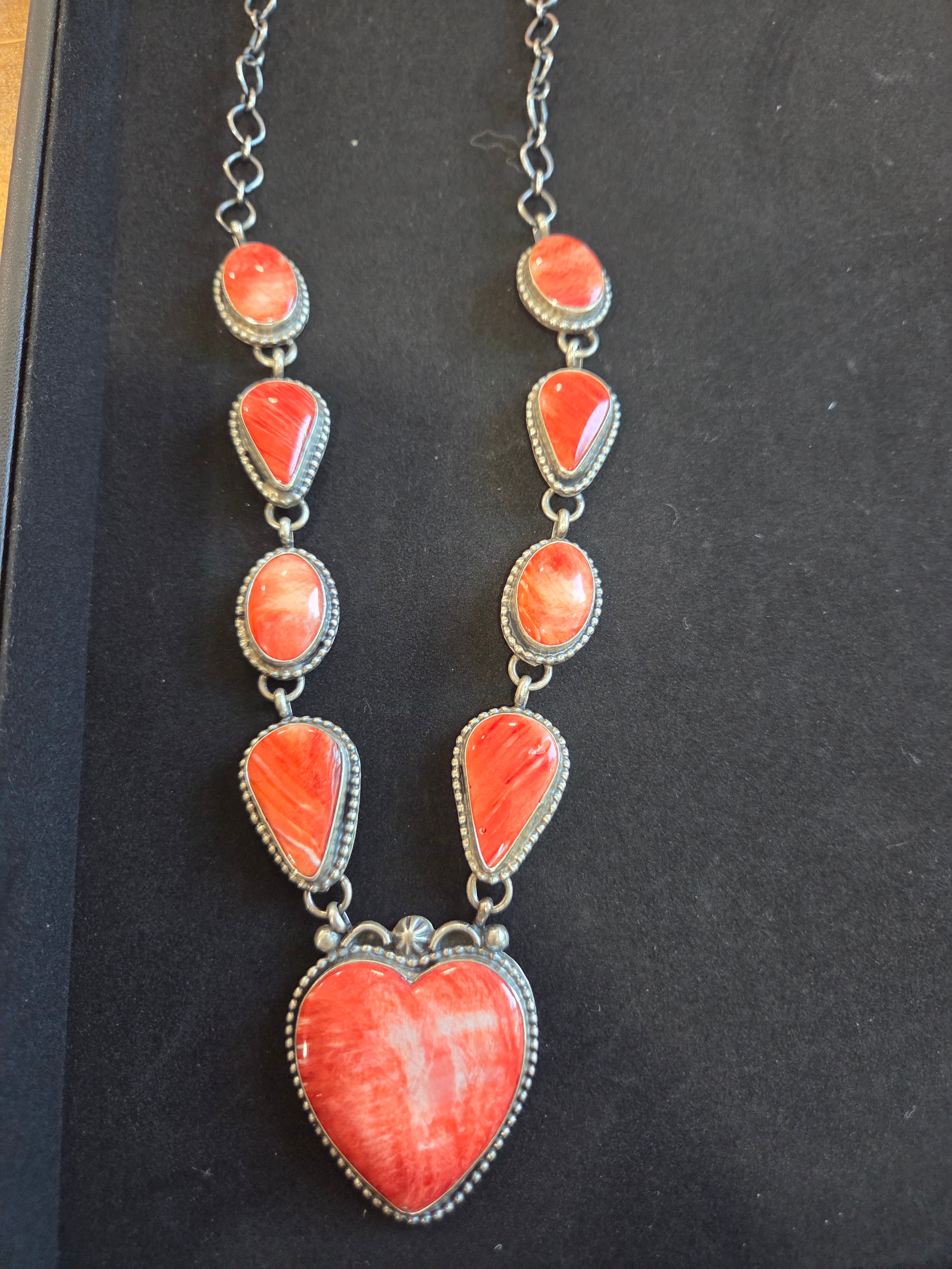 Bobby Johnson red spiny heart necklace