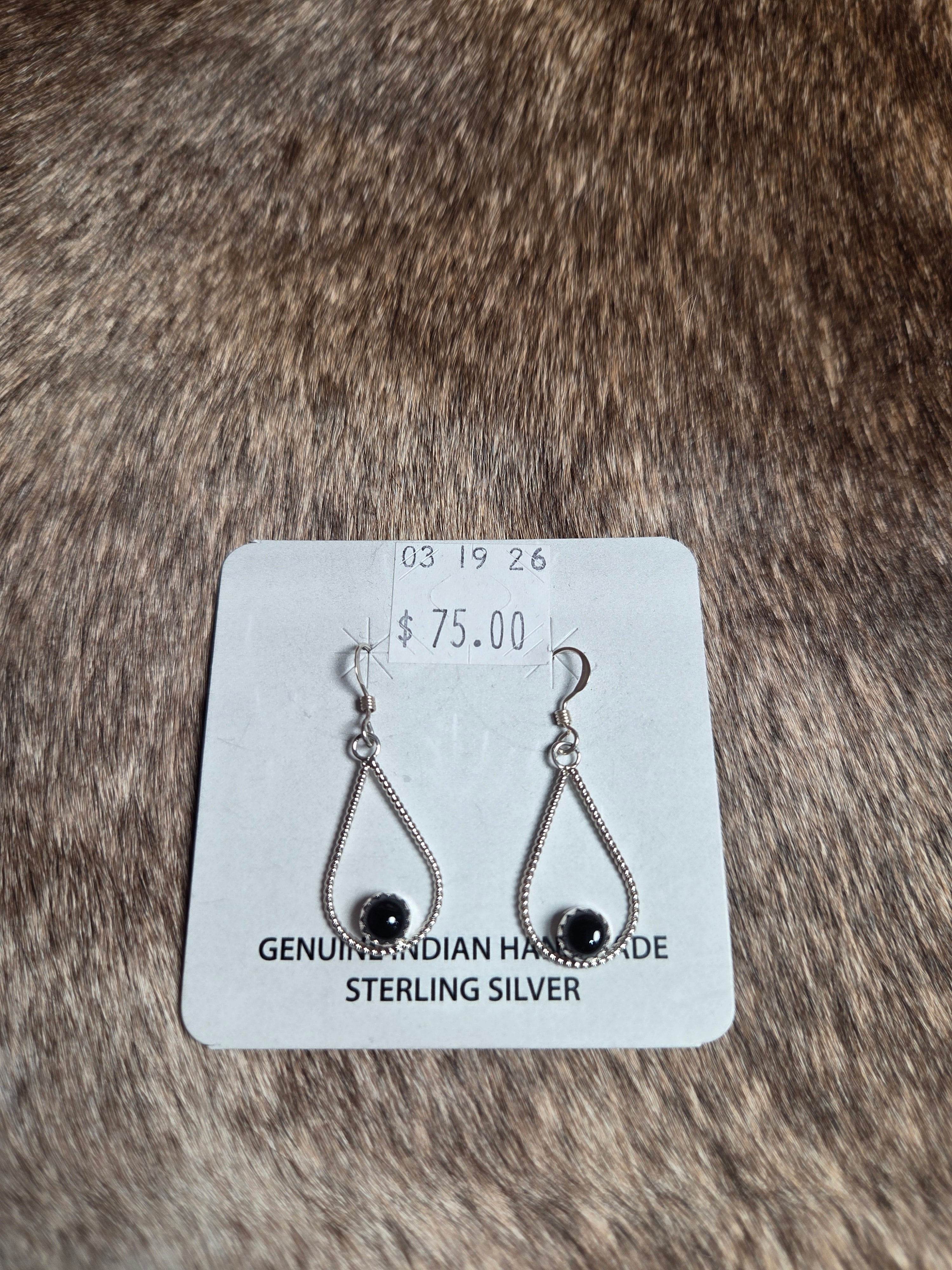Black onyx dangle earrings
