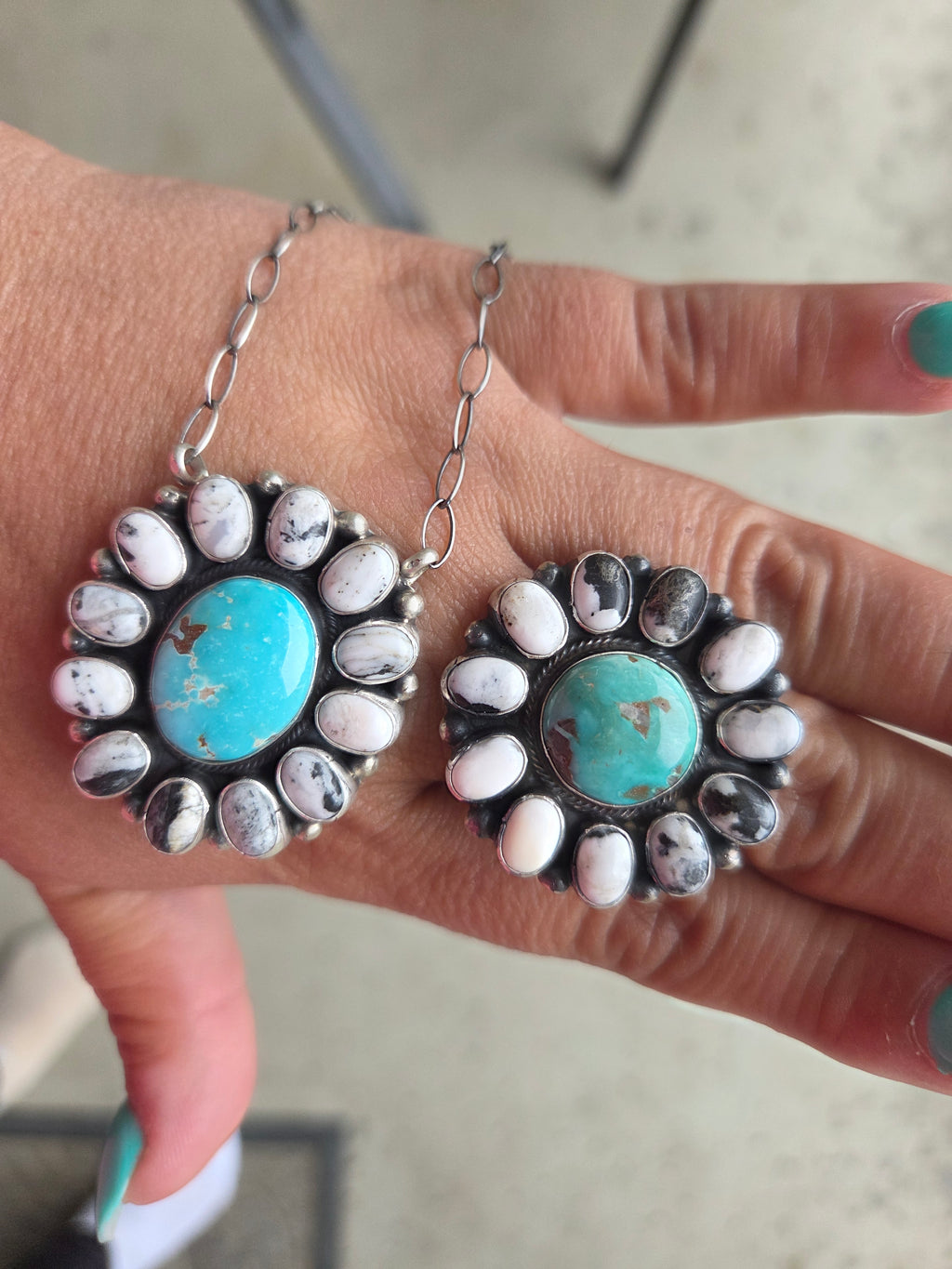 Adj. Fox turquoise/Wb ring